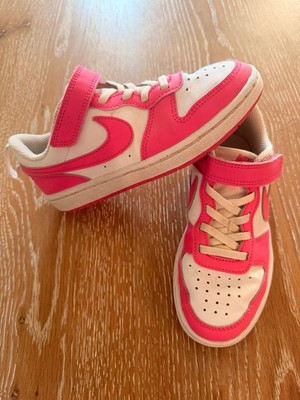 Nike Court Borough Low Pink White Sneakers Girls Youth 12