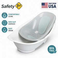 Safety 1st 3-in-1 Clean Fun Plastic Rigid Baby Bathtub, Harbor Mist NEW