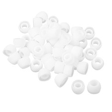 50 Pcs White Replacement Ear Tips, 5 mm Silicone Ear Bud for in-Ear Headphones