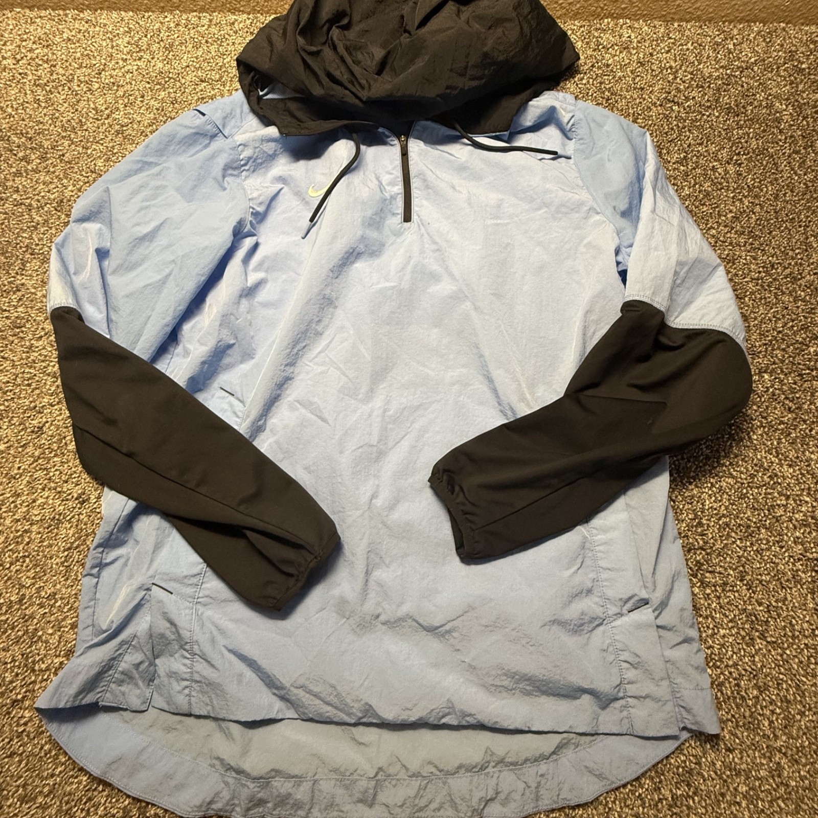 SACAI X NIKE Nike Giacca Uomo Grande Blu 1 4 Zip Cappuccio Allenamento Pullover Giacca a Vento CW3432