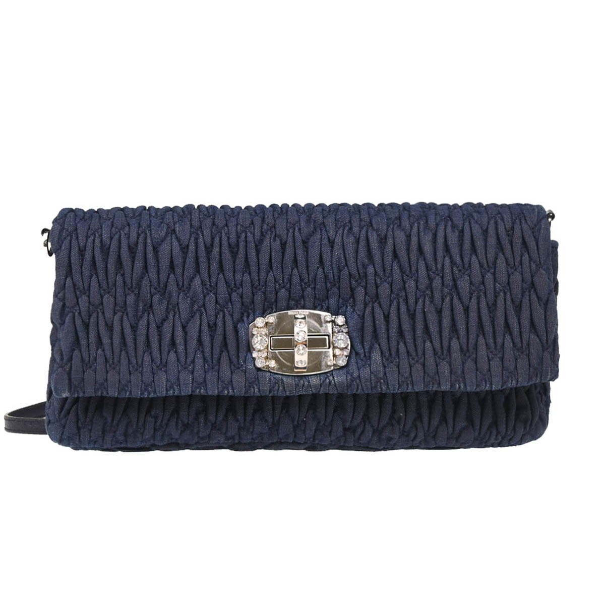 Miu Miu Navy Denim Matelasse Shoulder Bag 31/D RP0415 184713 | eBay