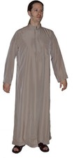 Men's Saudi Style Dishdasha Thobe Daffah Arabian Caftan Easter Wear Fancy Beige