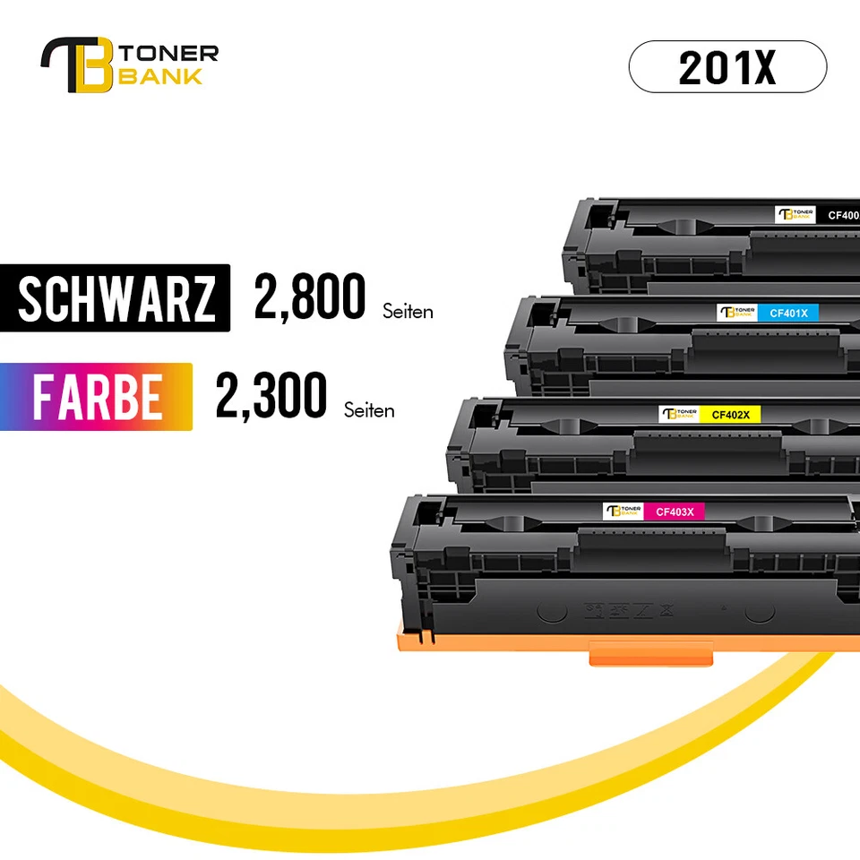 4x Toner für HP 201X 201A CF400X CF400 Color Laserjet Pro MFP M277DW M277N M277n - Bild 3 von 4