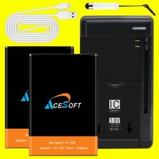 High Grade 2 x 3920mAh Battery Universal Charger Cable stylus f LG Harmony M257