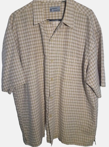 PINEAPPLE CONNECTION Men's Short Sleeve Button-up Plaid Shirt - Size XL