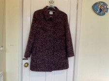 Eastex Burgundy Wool Mix 3/4 Coat In Size 16