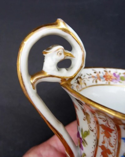 19th Antique Dresden Richard Klemm Porcelain Cup & Saucer 1870 MADE IN GERMANY - Picture 3 of 12