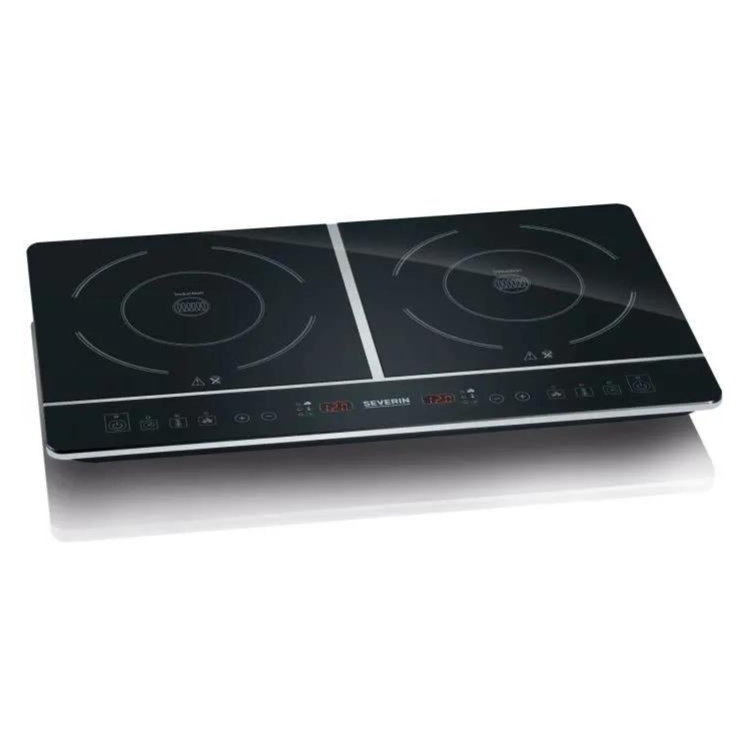 Plaque à induction portable 3400W noire avec commande tactile et minuterie