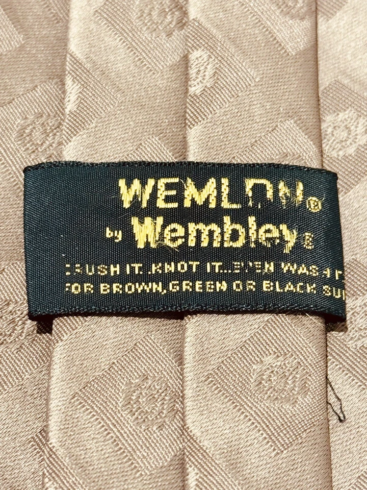 RARA Corbata con Clip Vintage Años 70 Marrón Texturizada "Wemlon by Wembley", 171/2"L x 31/2W Foto 4 de 4