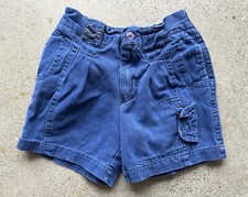 Vintage 1990s Sostanza Contemporary Apparel Blue Cotton Shorts Size XS