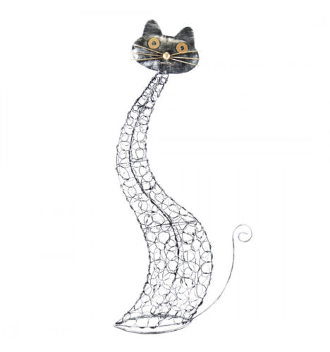 Large openwork wrought iron cat 65cm - Picture 1 of 3