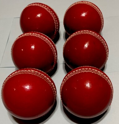 Set of 6 Premium PVC Rubber Durable Cricket Ball | New | Lightweight | Authentic