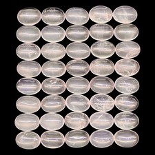 Natural Rose Quartz 40 Pcs 14x10mm Oval Cabochon Loose Untreated Gemstones Lot