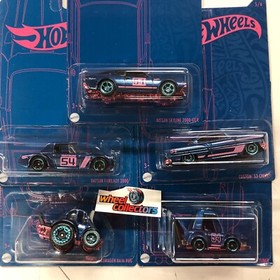 5 Car Set * CASE B * 2022 Hot Wheels Satin Blue & Pink 54th Anniversary * NA200