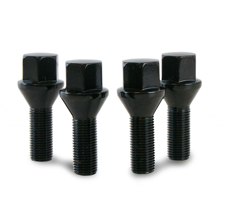 20 x Alloy Wheel Bolts for Fiat Punto Black Chrome 12 mm x 1.25 Lug