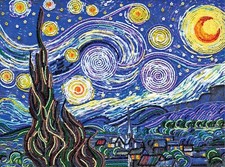 Abris Art AB-397 Bead Embroidery Kit Starry Night, Needlepoint Kit, Beadwork Kit