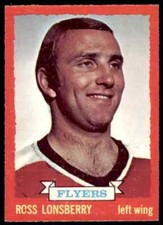 1973-74 O-PEE-CHEE LIGHT BACKS ROSS LONSBERRY PHILADELPHIA FLYERS #36 NRMT