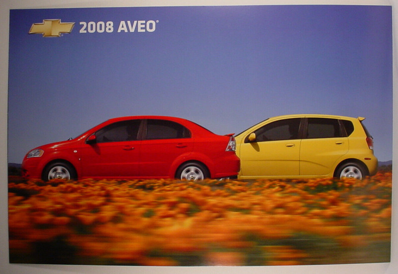 2008 Chevrolet Aveo Dealership Showroom Poster / Sign - Original