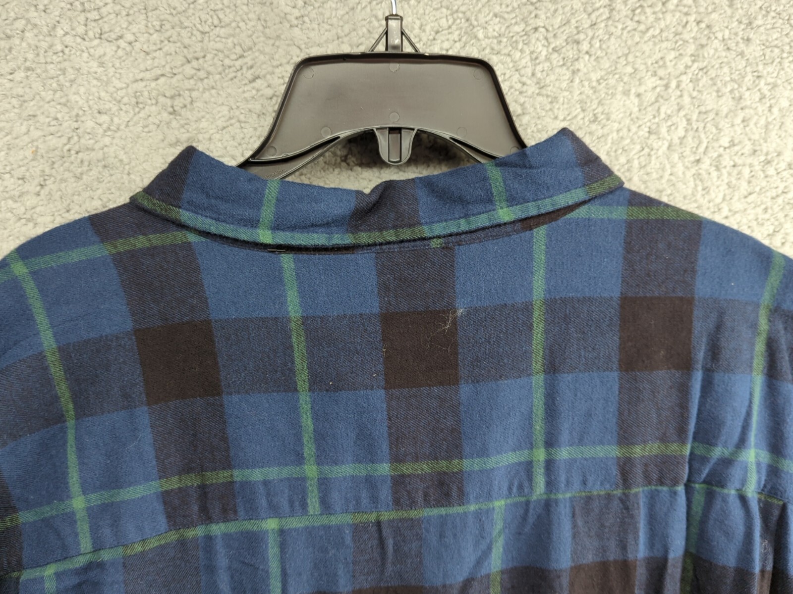 The Foundry Mens 4XLT Blue Navy Plaid Long Sleeve Flannel Button Up Shirt