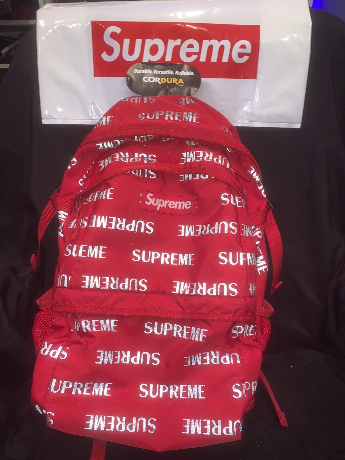 supreme 3m reflective repeat backpack
