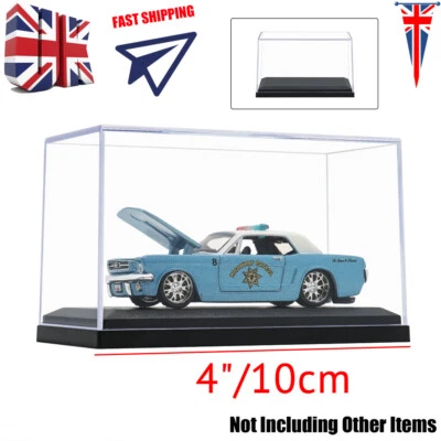 VECTORSOUL001 UK 4"/10cm L Acrylic Clear Display Box Case Plastic Base Perspex Dustproof Gift