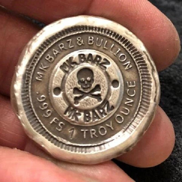 Plata fina 0,999 1 Troy OZ MK BARZ "Dragón y Tigre Yin Yang" Foto 2 de 3