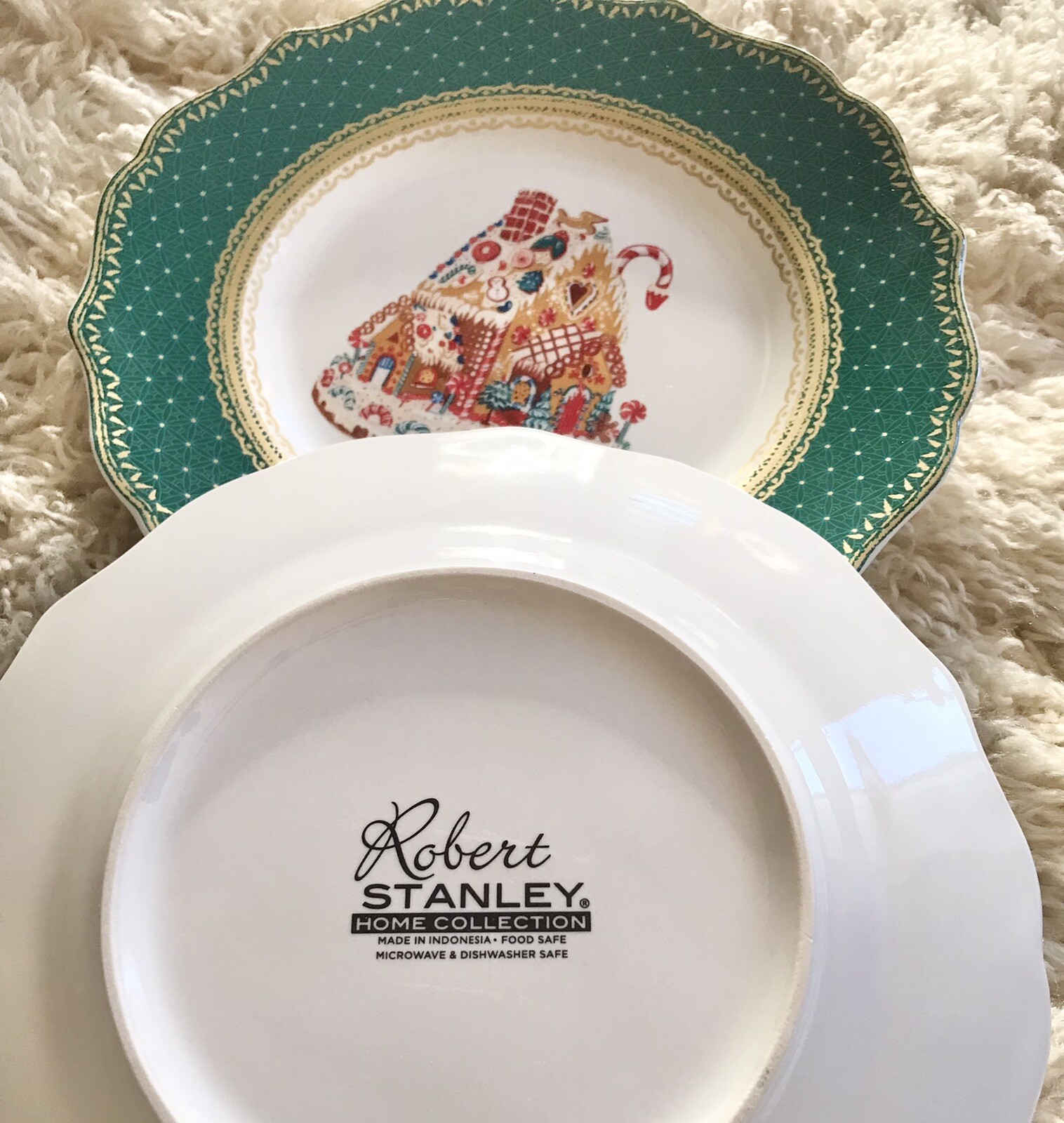 ROBERT STANLEY HOME COLLECTION 2 PC CHRISTMAS GINGERBREAD HOUSE SALAD ...