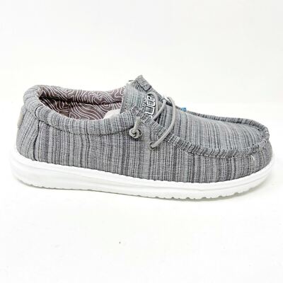 Hey Dude Wally Linen Stone Youth Size 11 Slip On Walking Comfort Shoes