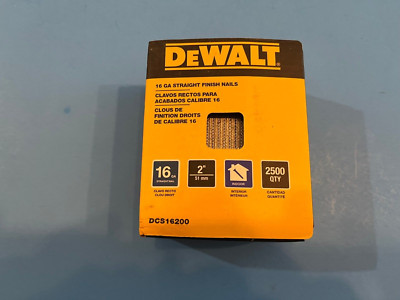 DEWALT 16 Gauge 2-Inch Finish Nails – 2,500-Pack, Hot-Dip Galvanized Carbon Steel, Rust-Resistant, Ideal For Trim & Finish Work