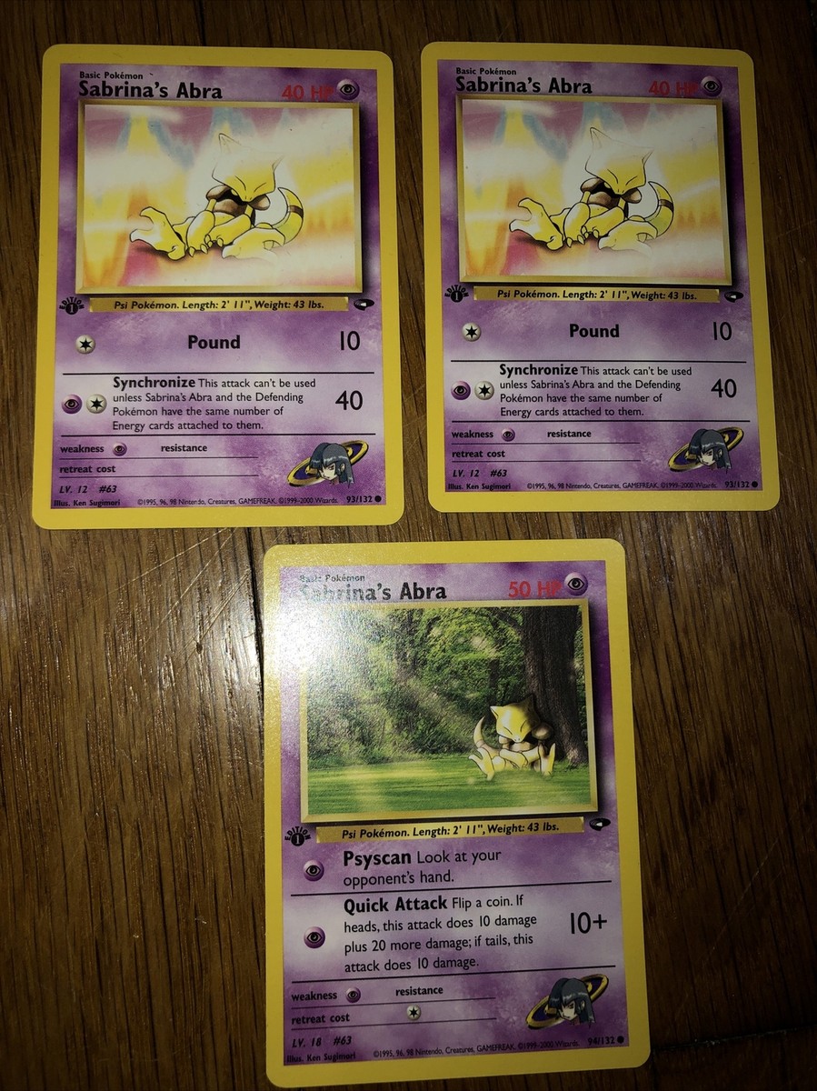 sabrina's abra pokemon card Sabrina Abra 1st Edition/Sabrina’s Abra/ Sabrina’s Abra Set (3)Pokémon Cards