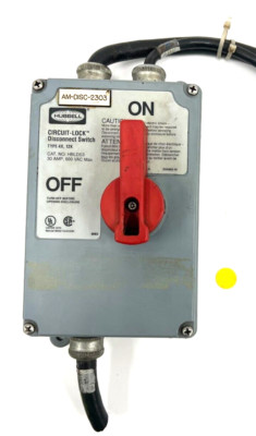 HUBBELL HBLDS3 ENCLOSED DISCONNECT SWITCH 600V AC NEMA 12K PHASE 3 IP RATING 66