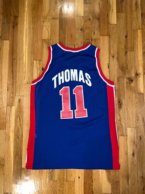 ISIAH THOMAS Champion Detroit Pistons Authentic Jersey 48 Laimbeer