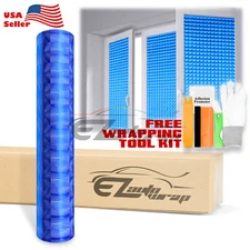 Intense Blue Cat Eye Frosted Film Glass Home Bathroom Window Security Privacy