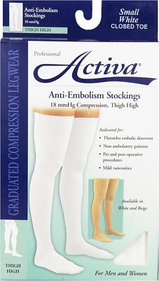 Activa Anti Embolism UNISEX TB 18 mmHg Compression THIGH Stockings Size & Color