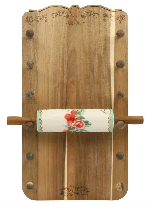 PIONEER WOMAN PAINTED MEADOWS ROLLING PIN & HOLDER DISPLAY