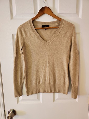 Banana Republic Sweater Women's Sz XS Cashmere Blend Premium Luxe Yarn Tan