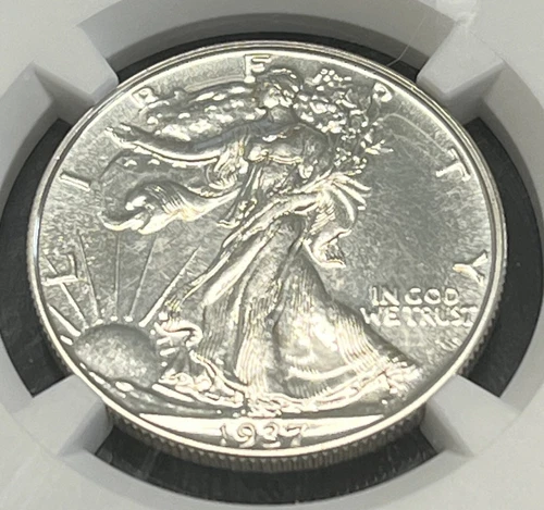 1937 WALKING LIBERTY SILVER HALF DOLLAR NGC PF61 .ACTUAL COIN #G603
