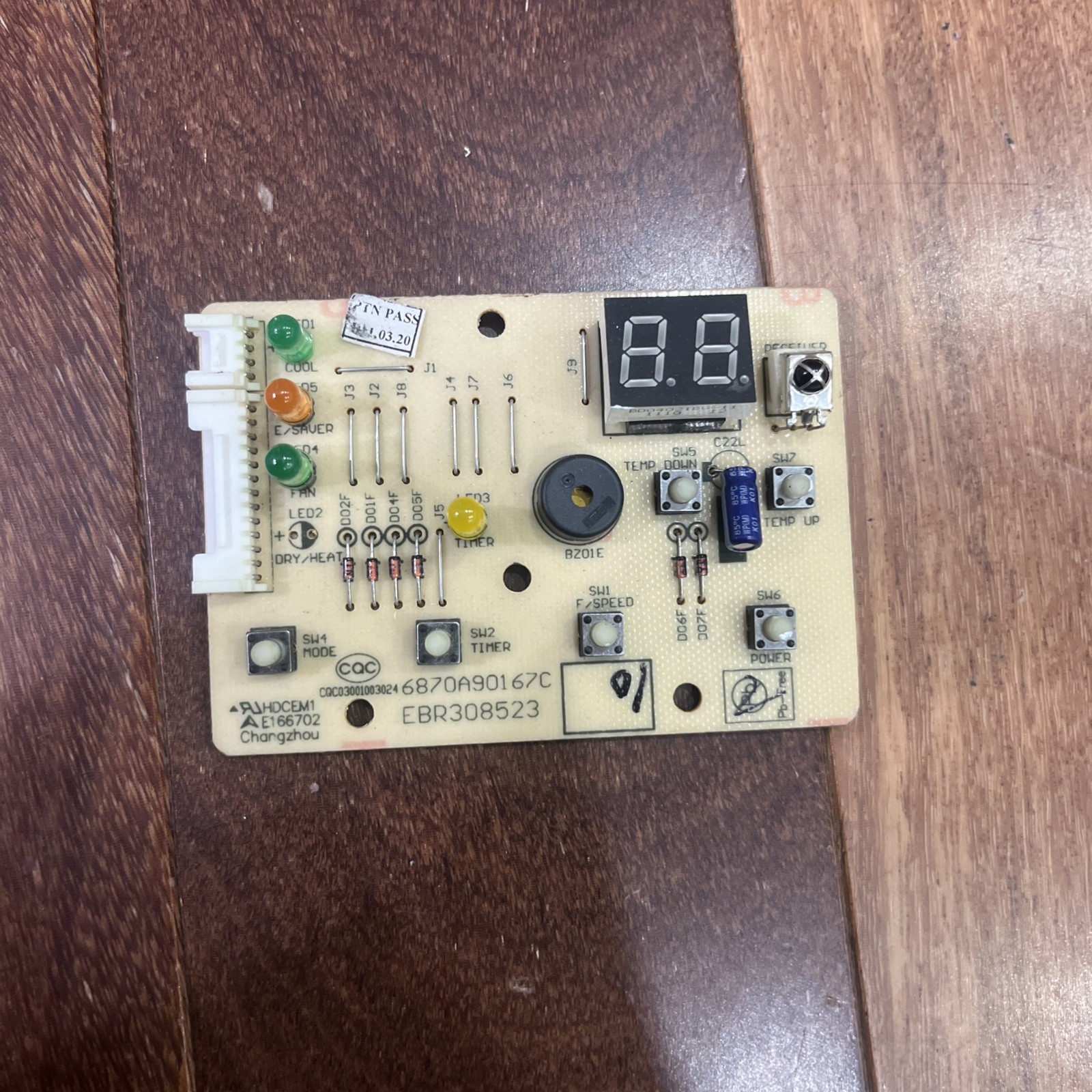 GENUINE OEM LG 6870A90167C, EBR30852301 ROOM AIR CONDITIONER DISPLAY BOARD