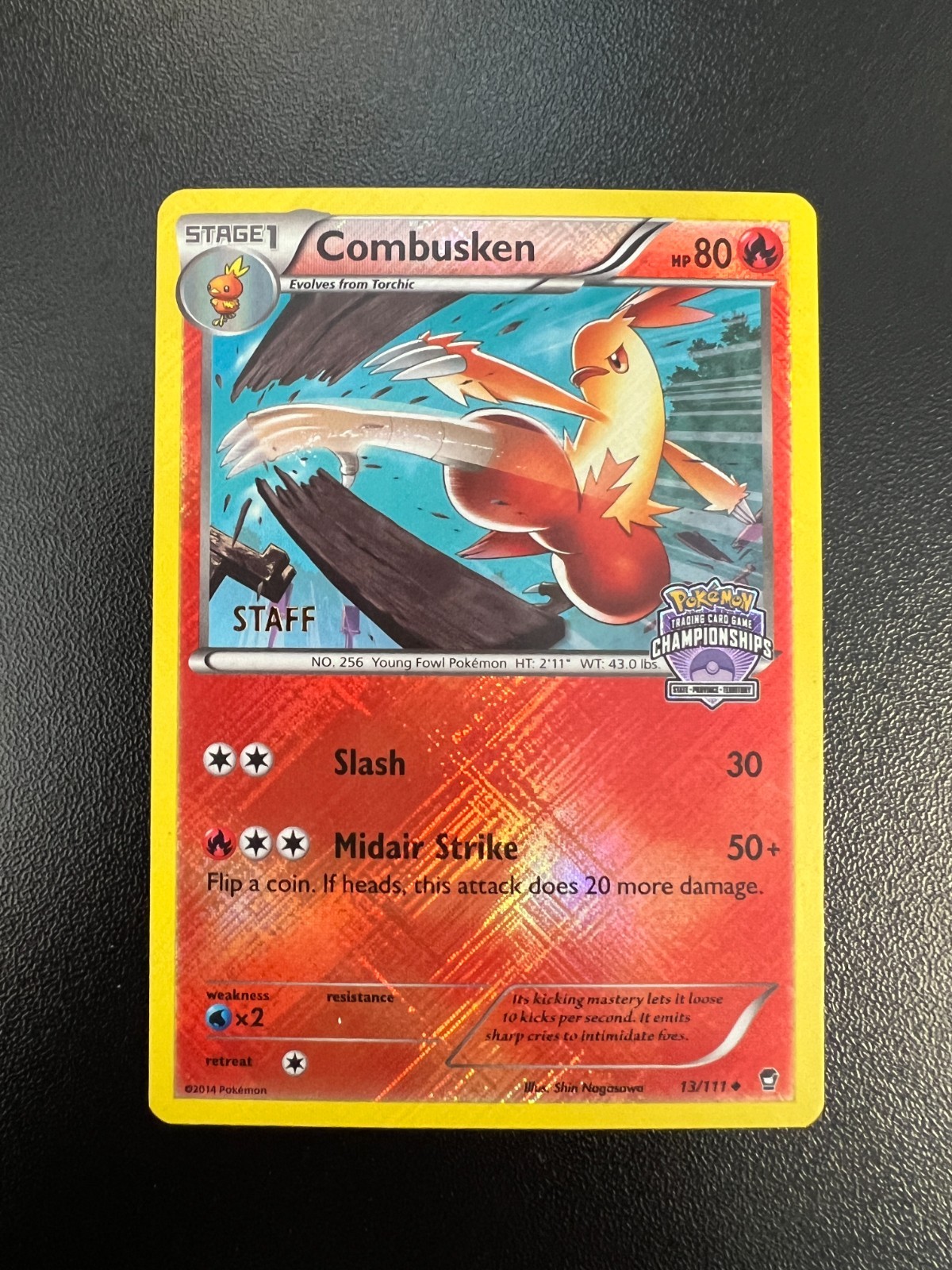Pokemon Combusken 13/111 State/Province/Territory Championships STAFF Promo NM!!