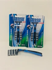 2 x DORCO Twin Blade Razor Set Extra Cartridge Refill Men Shaving Razor