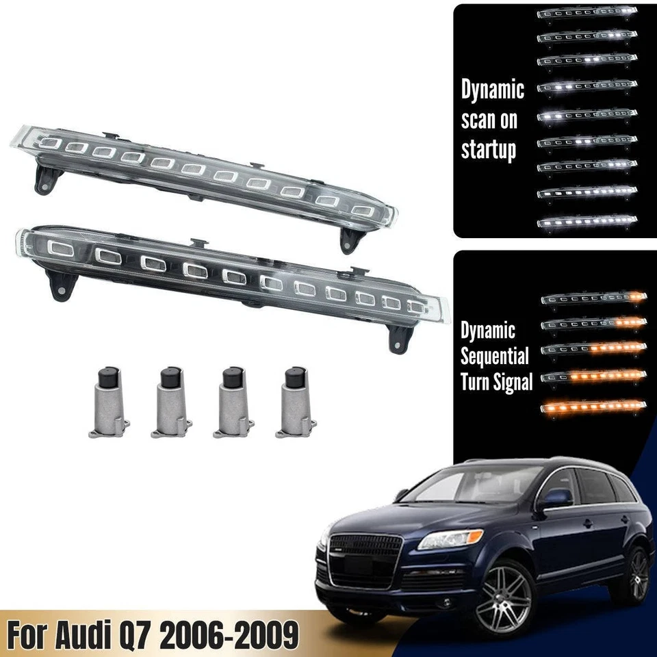 Phare Feux Jour Diurne Lampe Clignotants Séquentiels LED DRL Pour Audi Q7 06-09 - Photo 1/4