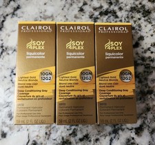 New 3-Clairol Professional SOY4PLEX Liquicolor Permanent 10GN/12G2