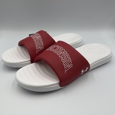 Wisconsin Badgers Under Armour Ansa Slides - 3026148-604 - Men's 12 NEW