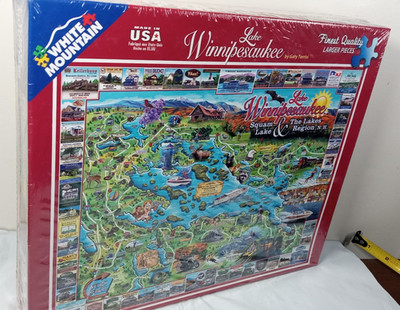 Complete 2016 HTF Lake Winnipesaukee Squam Lakes Region NH Map 1000 Piece Puzzle