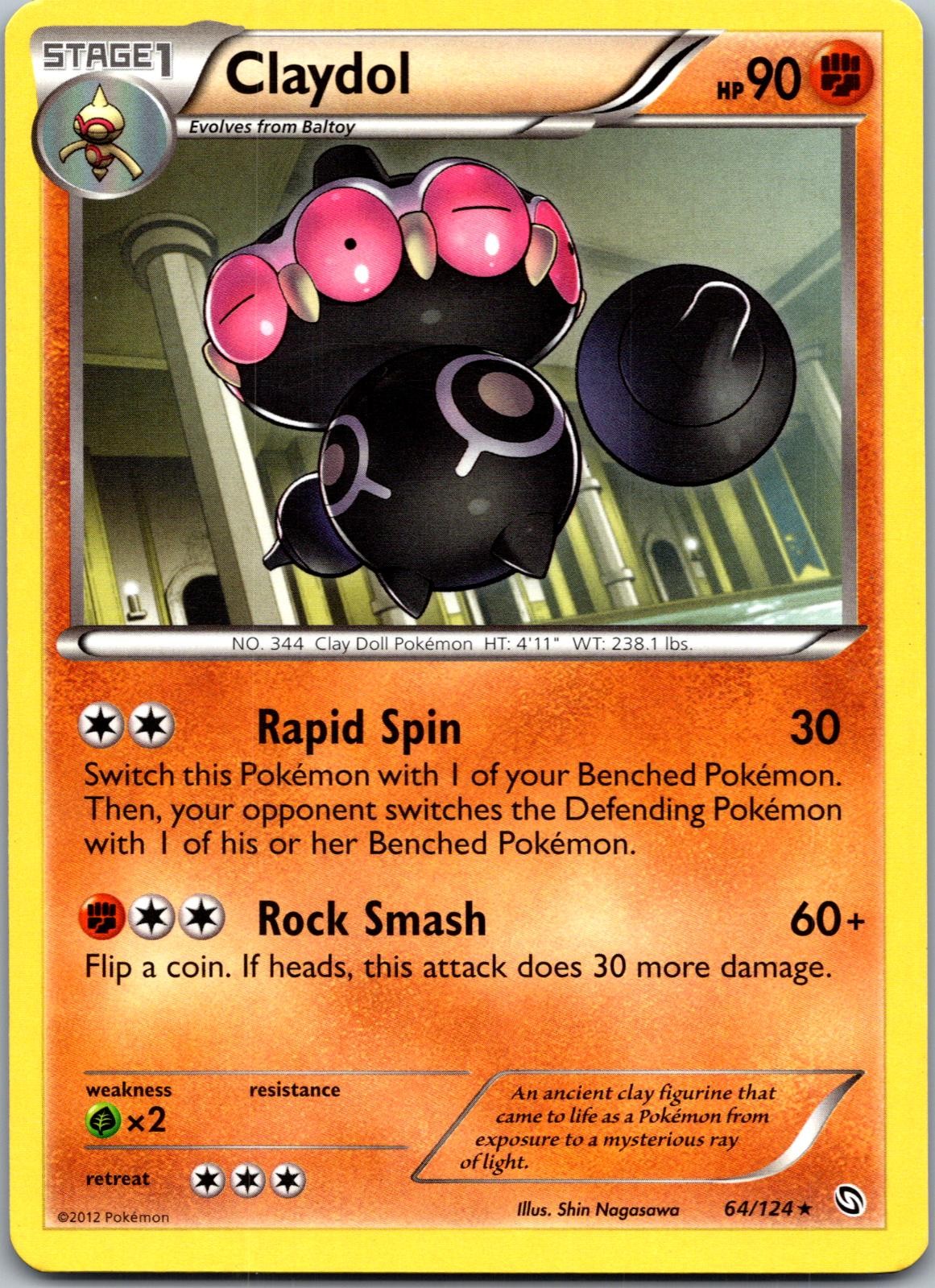 CLAYDOL 64/124 RARE DRAGONS EXALTED POKEMON NM/M