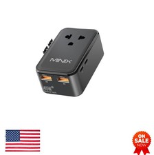 Universal Travel Adapter 45W GaN 5 Port USB C USB A AC Outlet Worldwide Plug