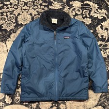 Patagonia Sherpa Fleece Lined Jacket Coat Youth Size L 12 Full Zipper Pockets