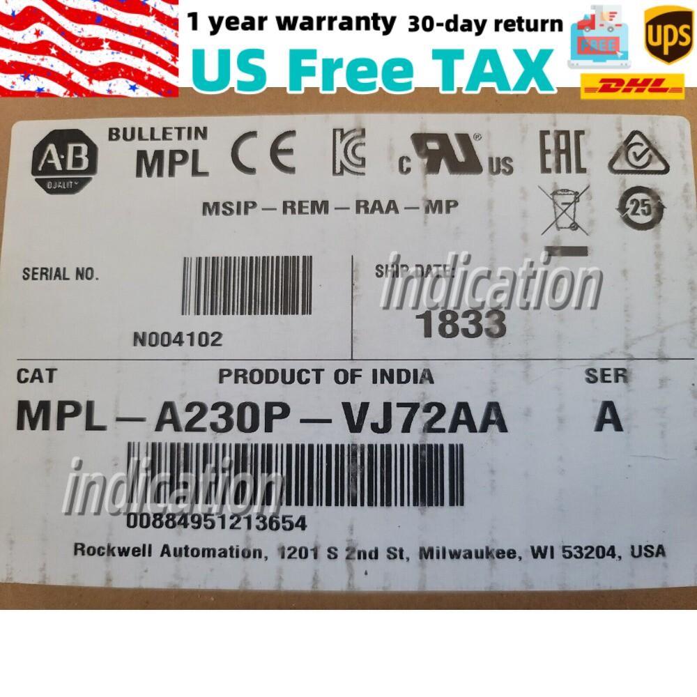 NEW Sealed Allen Bradley MPL-A230P-VJ72AA Servo Motor 230VAC 5000RPM US Free Tax
