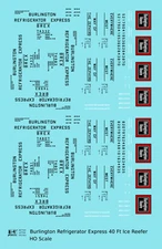K4 HO Scale Decals Burlington Refrigerator Express Steel Ice Reefer Black BREX