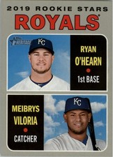 Ryan O'Hearn RC 2019 Topps Heritage #241 Kansas City Royals Viloria Rookie Card. rookie card picture